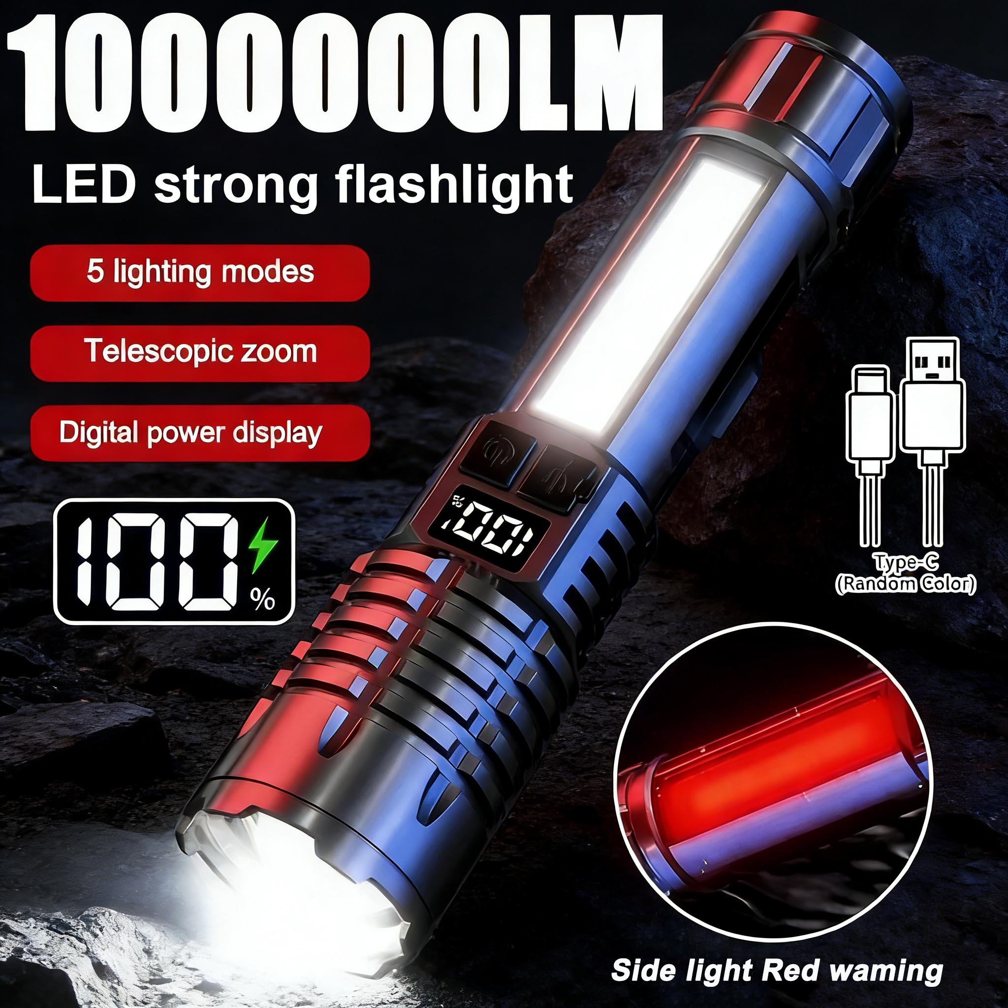 Outdoor Lighting The Range - 고출력 강력 조명 LED 손전등, 줌
