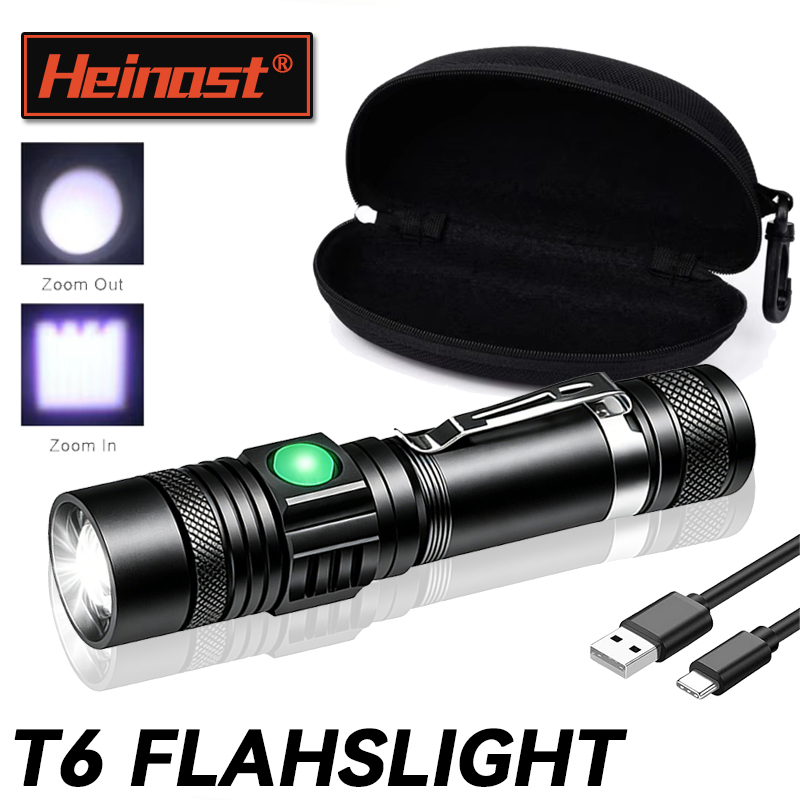 Outdoor Lighting For Home - T6 LED 충전식 손전등, 18650 줌이