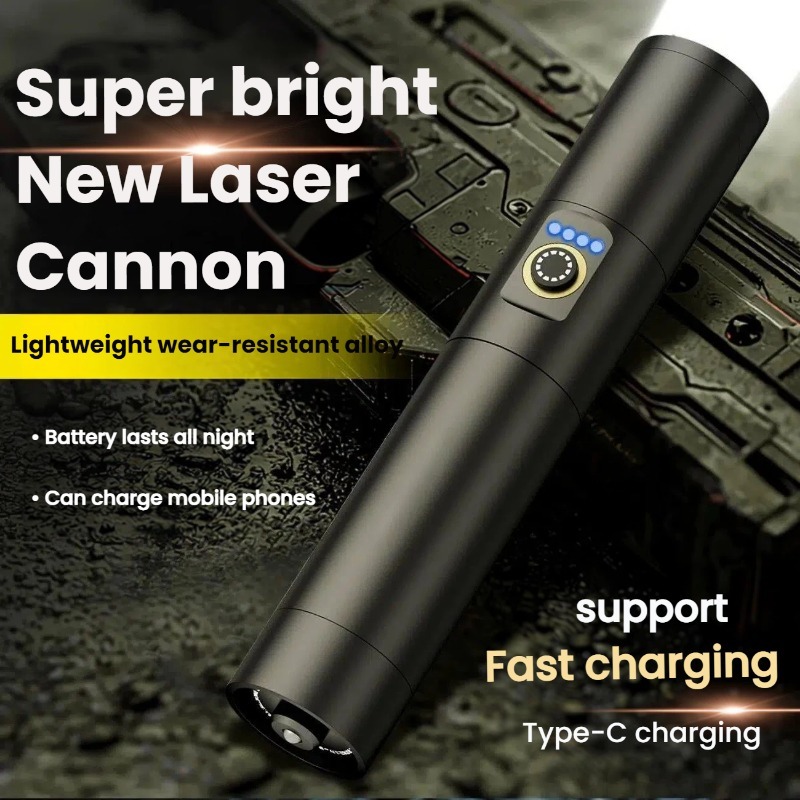 Outdoor Lighting Portable - 강력한 조명 LED 손전등 Type-C 충전
