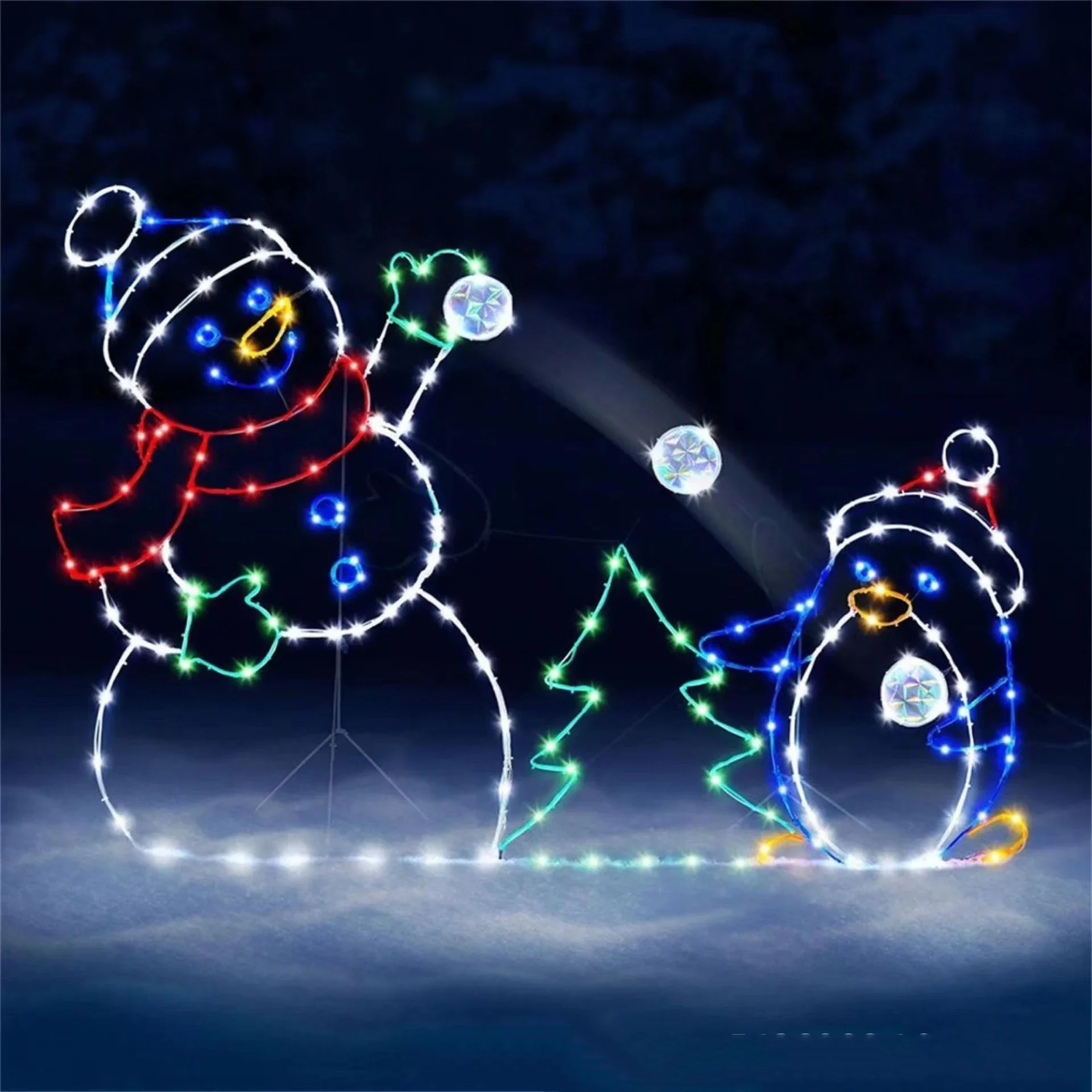 애니메이션 눈덩이 조명 LED 반짝이 눈사람 크리스마스 - Outdoor Lighting Xmas 리뷰 및 가격