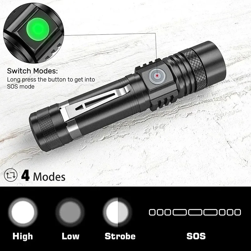 T6 LED 충전식 손전등, 18650 줌이 가능한 토 - Outdoor Lighting For Home 리뷰 및 가격