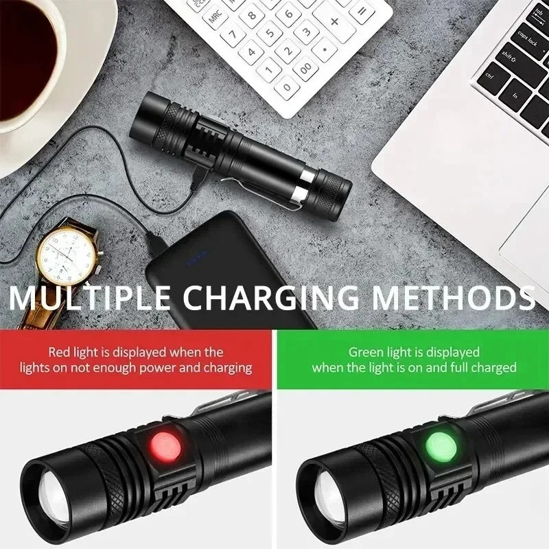 T6 LED 충전식 손전등, 18650 줌이 가능한 토 - Outdoor Lighting For Home 리뷰 및 가격