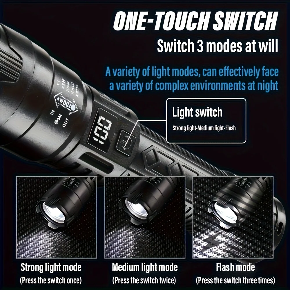 초강력 LED 손전등 2000LM 타입-C 충전식 장거 - Outdoor Lighting The Range 리뷰 및 가격