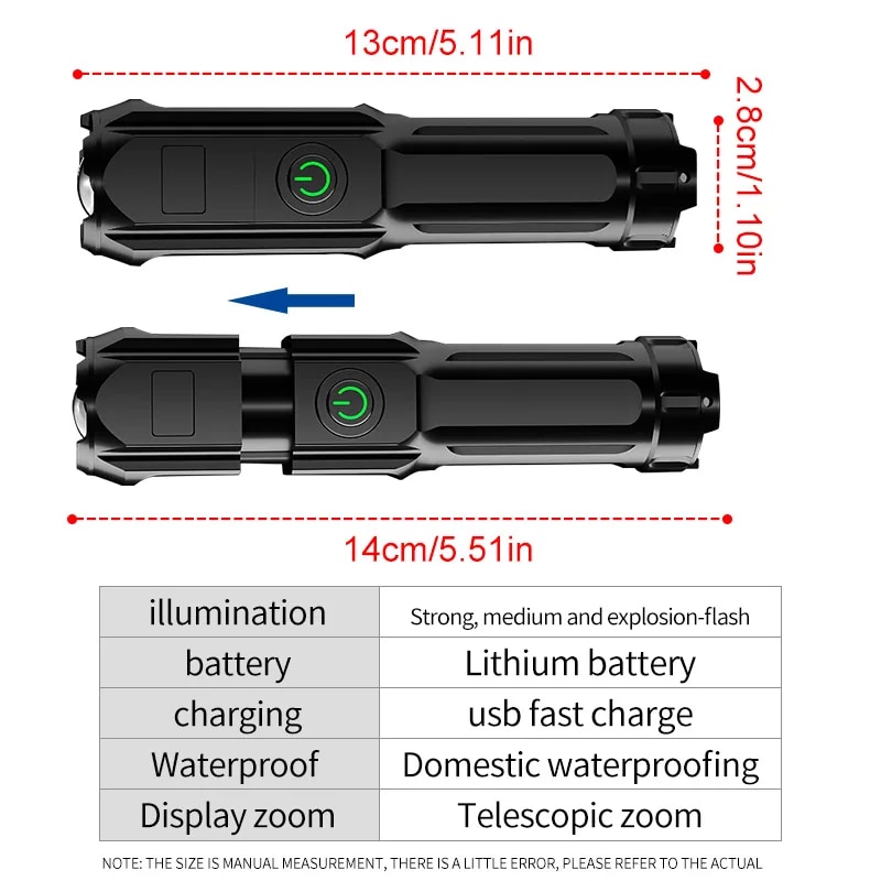 다기능 USB 라이트 손전등 USB 충전식 LED 장거 - Outdoor Lighting The Range 리뷰 및 가격