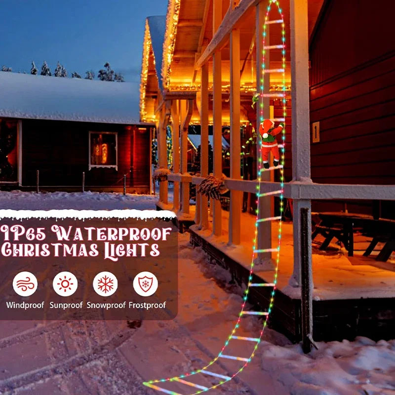 LED 크리스마스 조명 산타클로스 장식 사다리형 조명줄 - Outdoor Lighting Xmas 리뷰 및 가격
