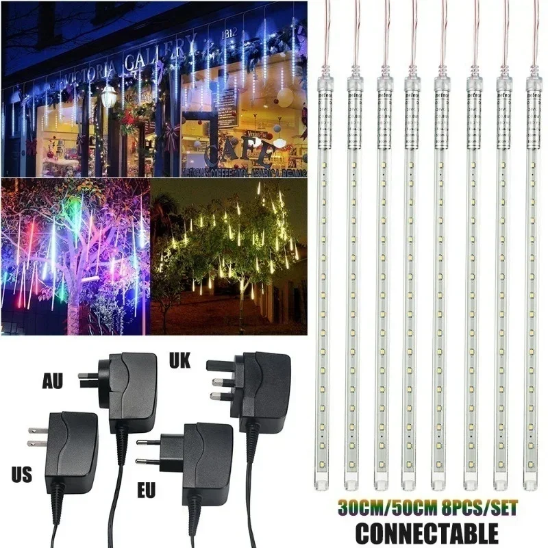 30cm /50cm 방수 유성우 비 8 튜브 LED 문 - Outdoor Lighting Xmas 리뷰 및 가격
