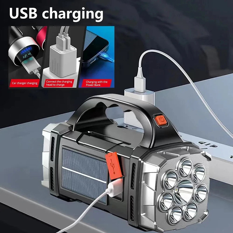 휴대용 강력한 USB 충전식 손전등 태양광 LED 라이 - Outdoor Lighting Portable 리뷰 및 가격