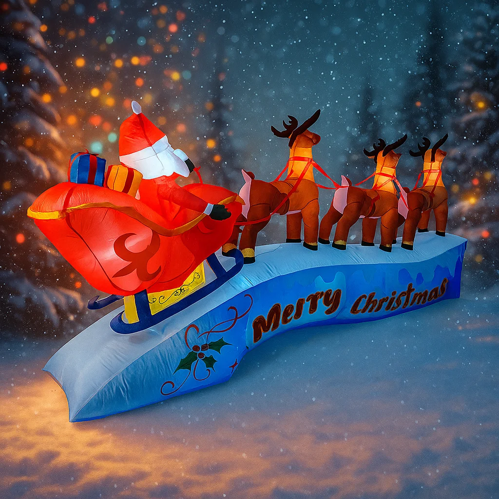 11.8피트 산타클로스 순록 썰매 풍선 크리스마스 장식 - Outdoor Lighting Xmas 리뷰 및 가격