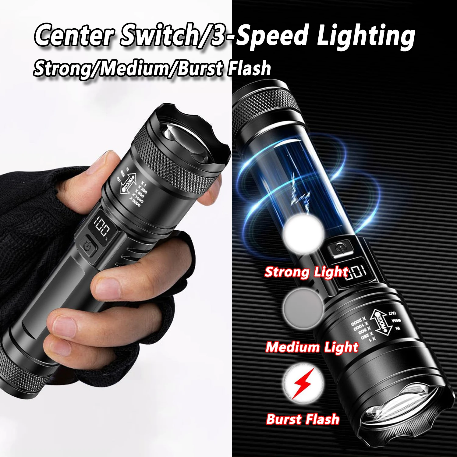 울트라 브라이트 LED 손전등 2000LM Type-C - Outdoor Lighting The Range 리뷰 및 가격