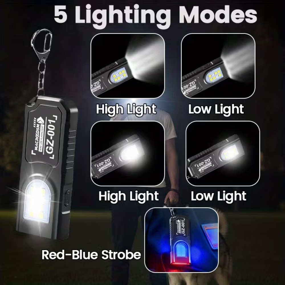미니 COB LED 키체인 손전등 USB 충전식 토치  - Outdoor Lighting Panel 리뷰 및 가격